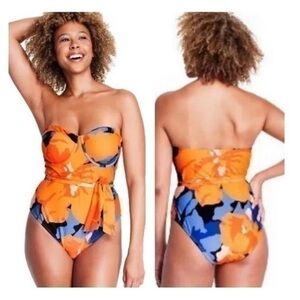 UEC Tabitha Brown one piece bathing suit underwire medium belted removab…